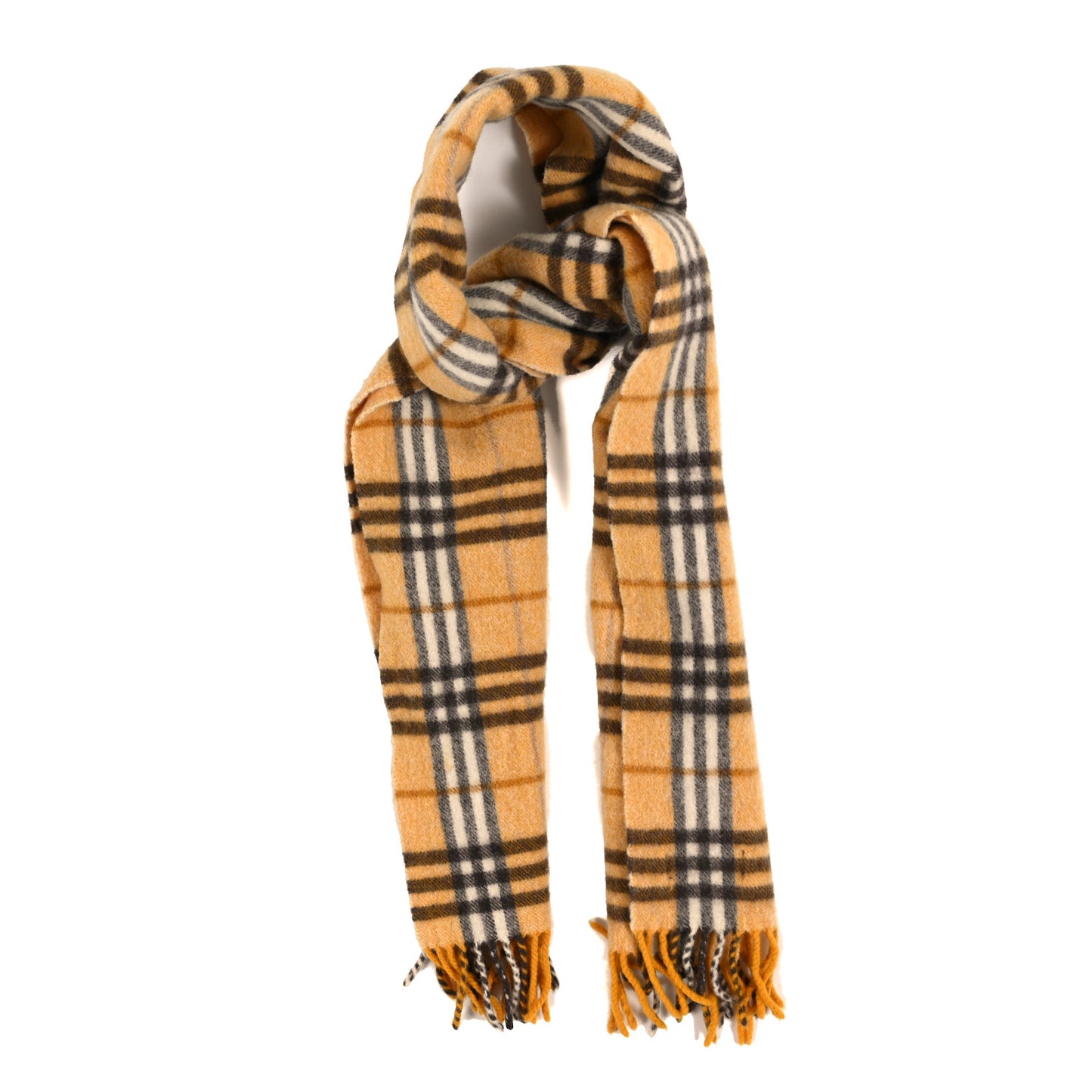 Wool Check Scarf Yellow