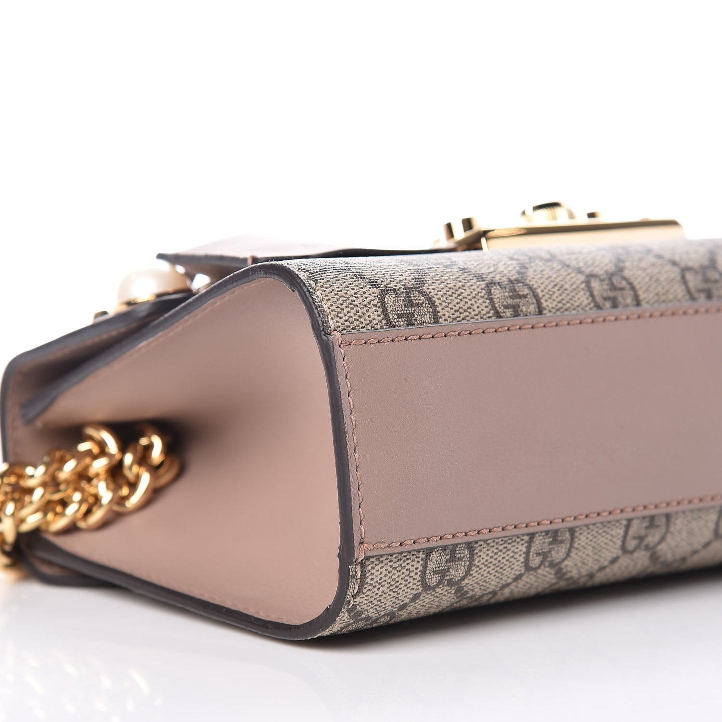 GG Supreme Monogram Studded Small Padlock Shoulder Bag Porcelain Rose