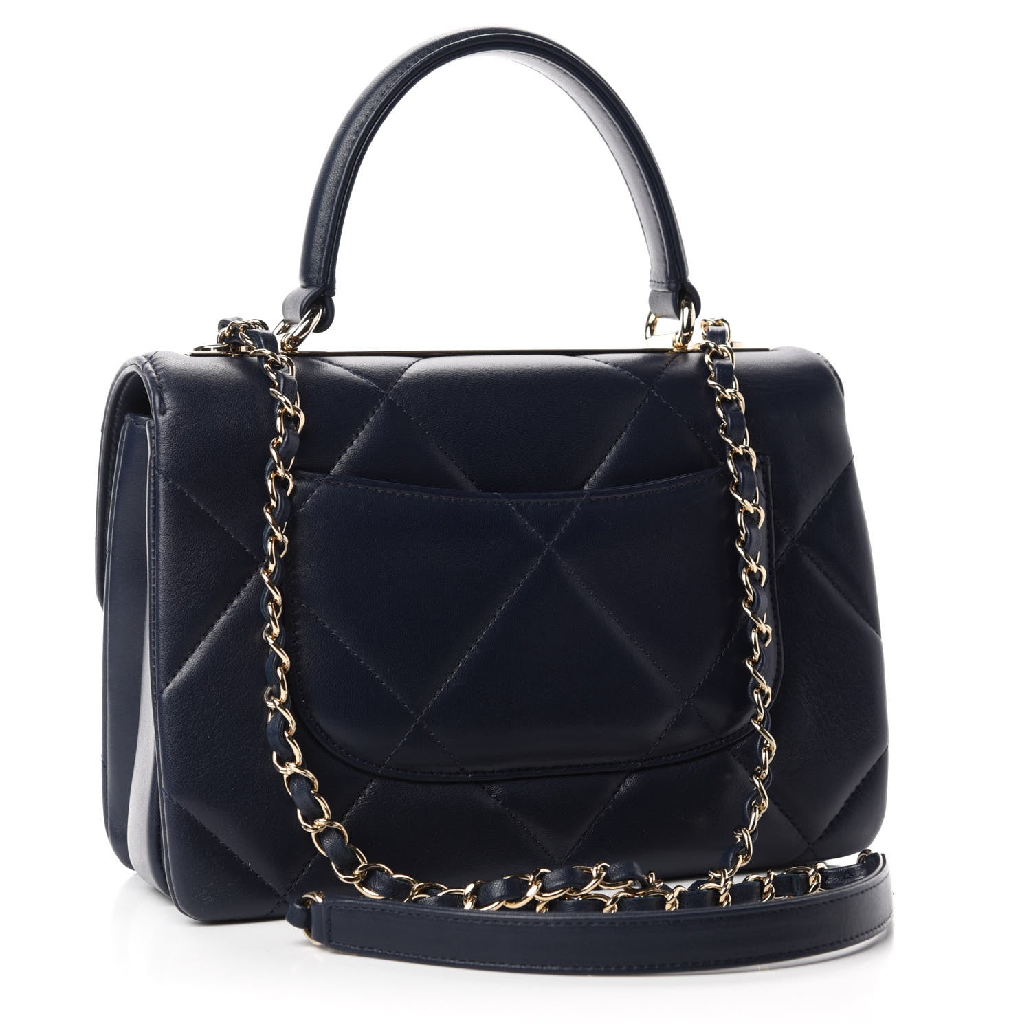 Chanel Lambskin Quilted Small Trendy CC Flap Dual Handle Bag Navy 3 of 13
