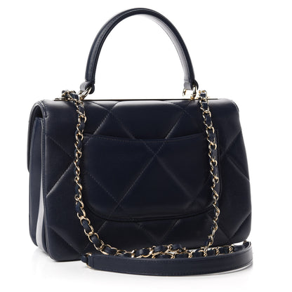 Chanel Lambskin Quilted Small Trendy CC Flap Dual Handle Bag Navy 3 of 13