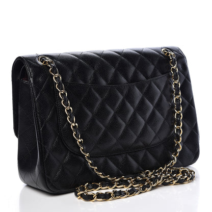 Chanel Caviar Quilted Jumbo Double Flap Black 3 of 17