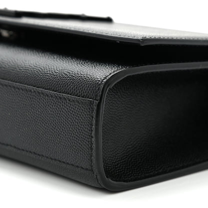 Saint Laurent Grain De Poudre Medium Classic Monogram Kate Satchel Black 8 of 8