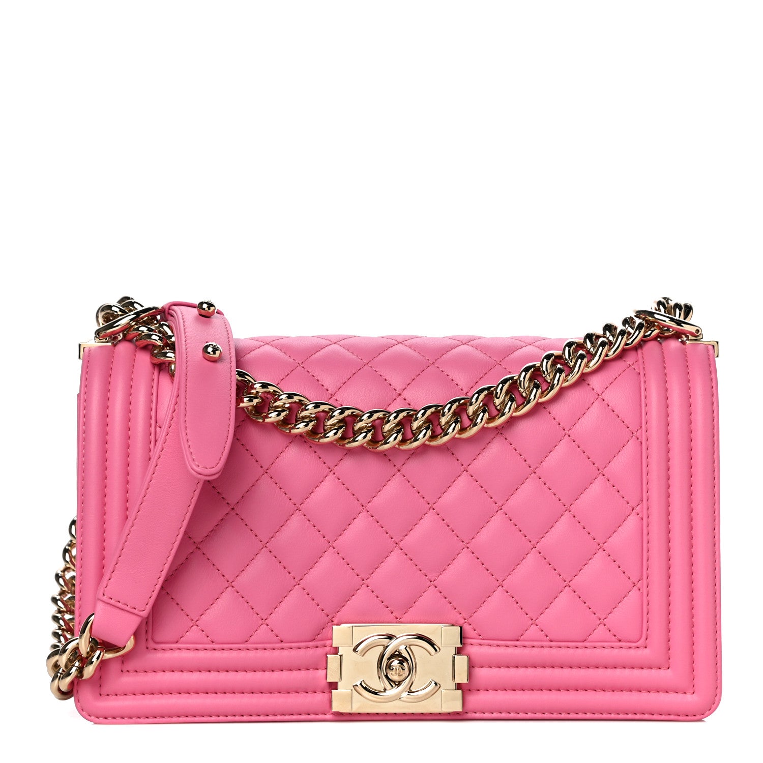 Chanel Calfskin Quilted Medium Boy Flap Pink 1 of 11