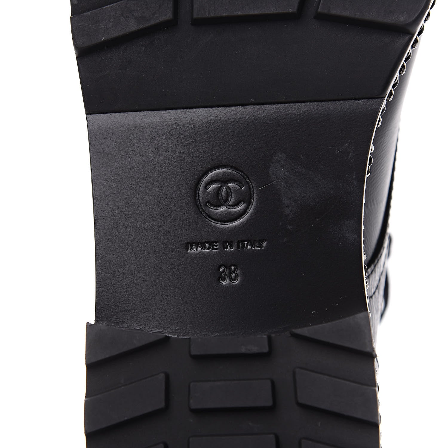 Chanel Crackled Calfskin Velvet Pearl Combat Short Boots 38 Black 7 of 8