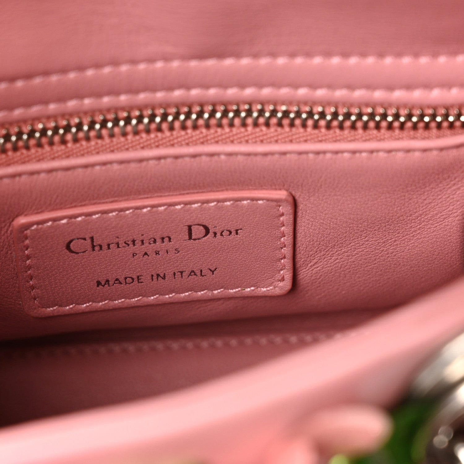Christian Dior Calfskin Flower Charm Embellished Mini Lady Dior Pink 6 of 10