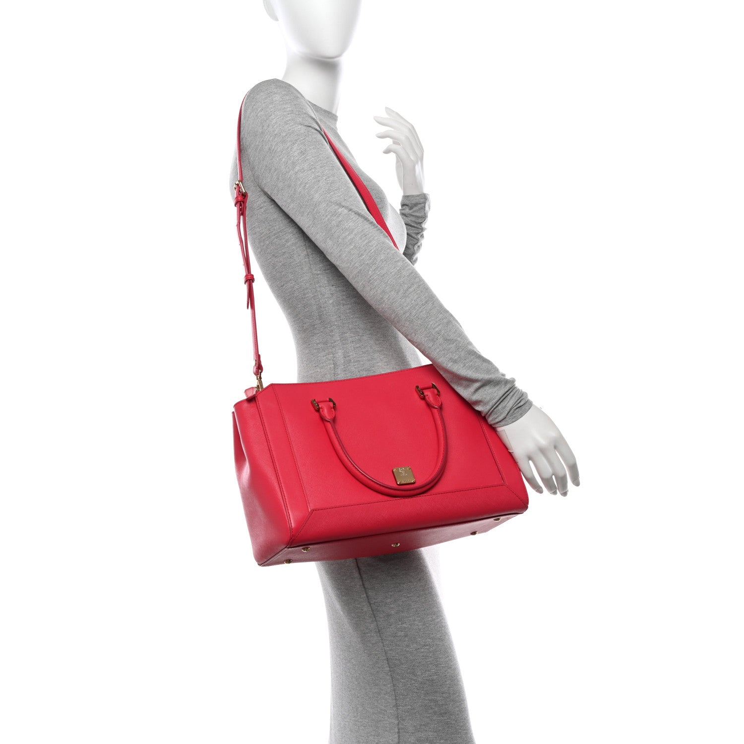 MCM Saffiano Nuovo Tote Pink 2 of 14