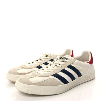 Gucci X ADIDAS Suede Madeira Demetra Mens Gazelle Sneakers 11.5 Mystic White Off White Blue Agata 3 of 10