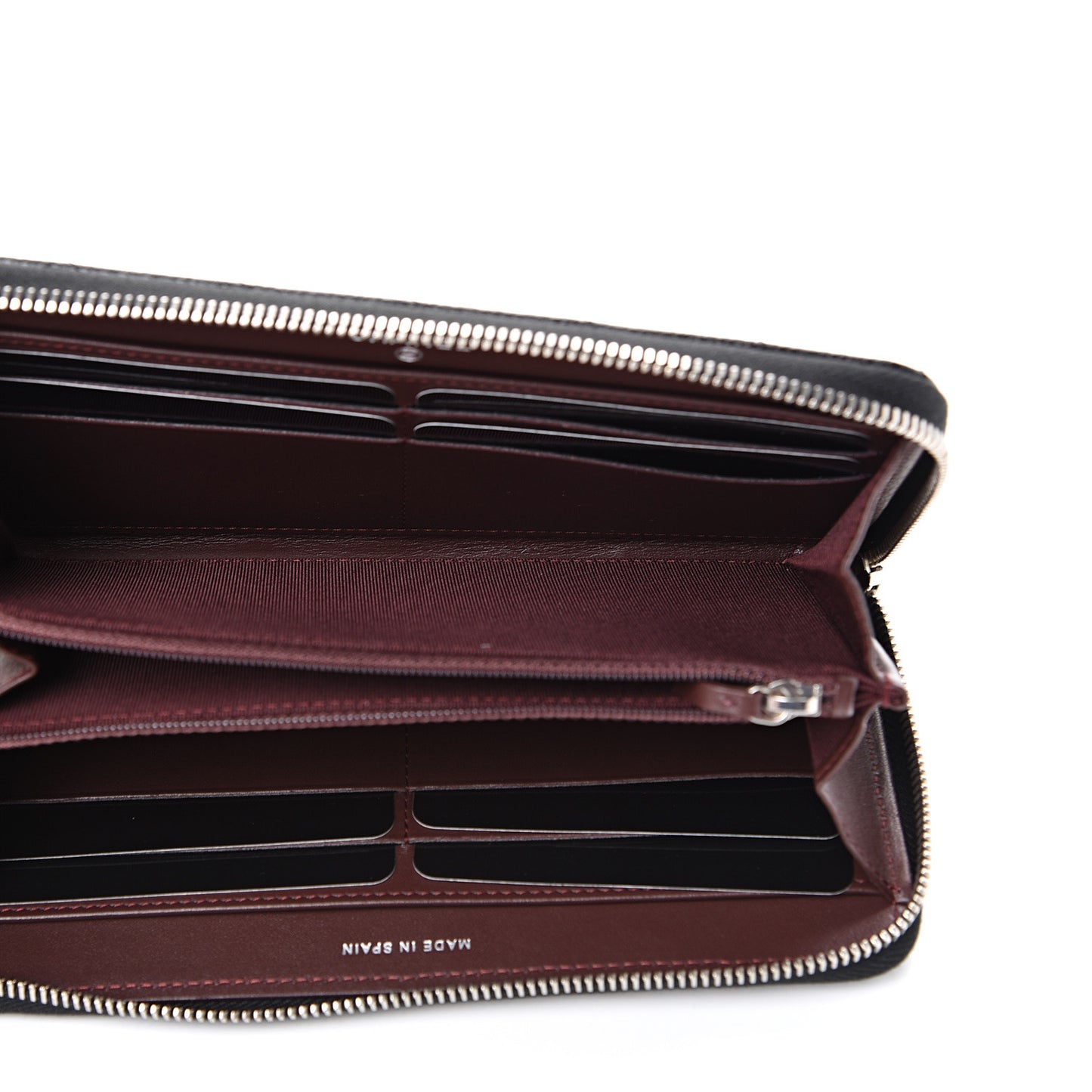 Caviar Quilted Large Gusset Zip Around Wallet Black