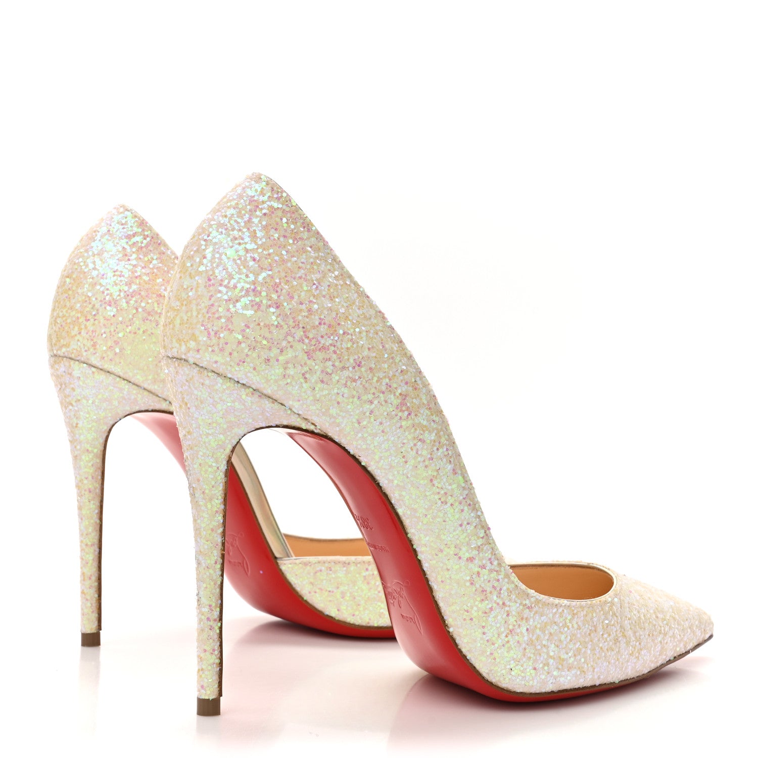 Christian Louboutin Glitter Iriza 100 Pumps 38.5 White 5 of 8