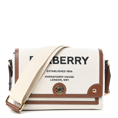 Burberry Canvas Horseferry Print Note Crossbody Bag Natural Tan 1 of 9