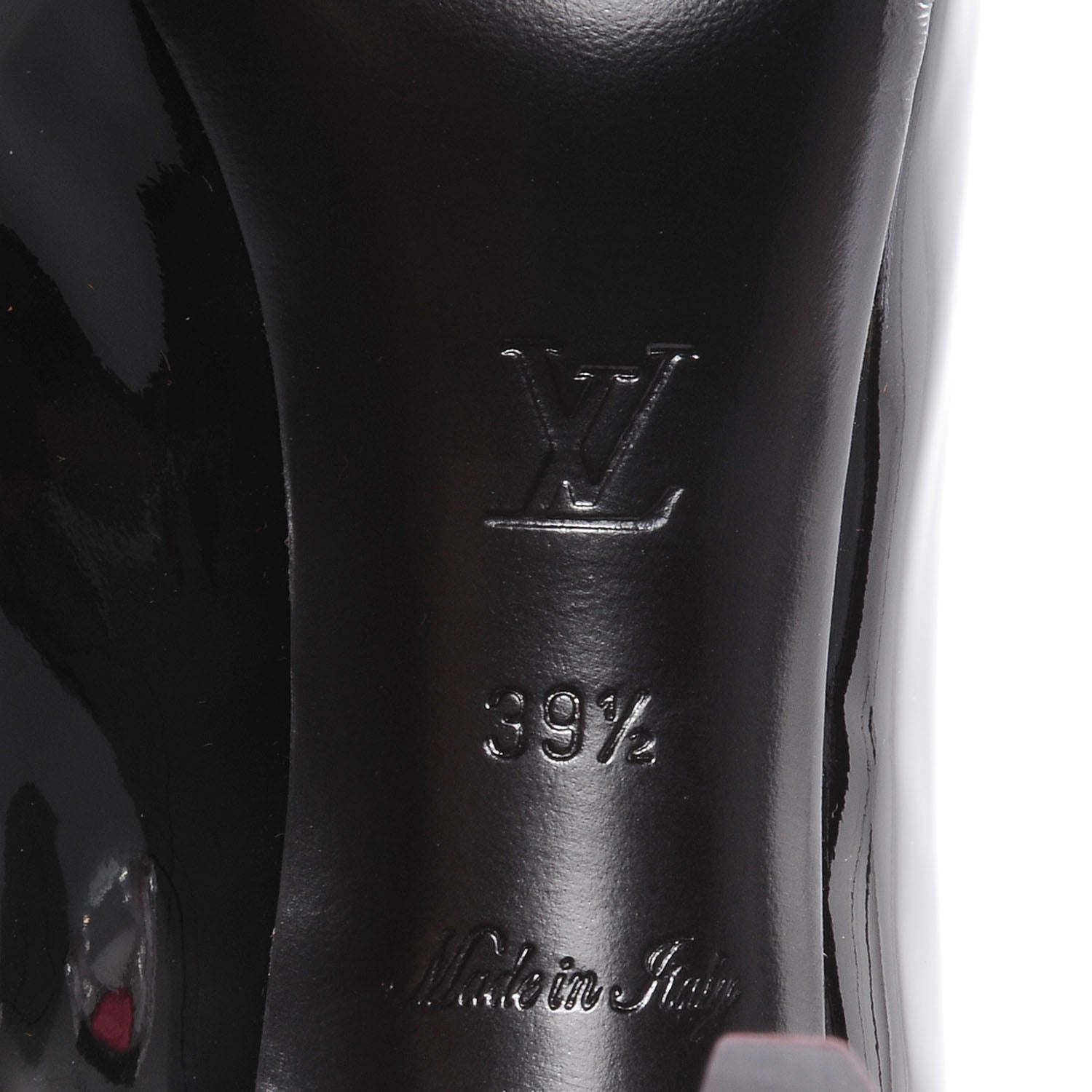 Louis Vuitton Patent Damier Ebene Valentine Pumps 39.5 Black 5 of 5