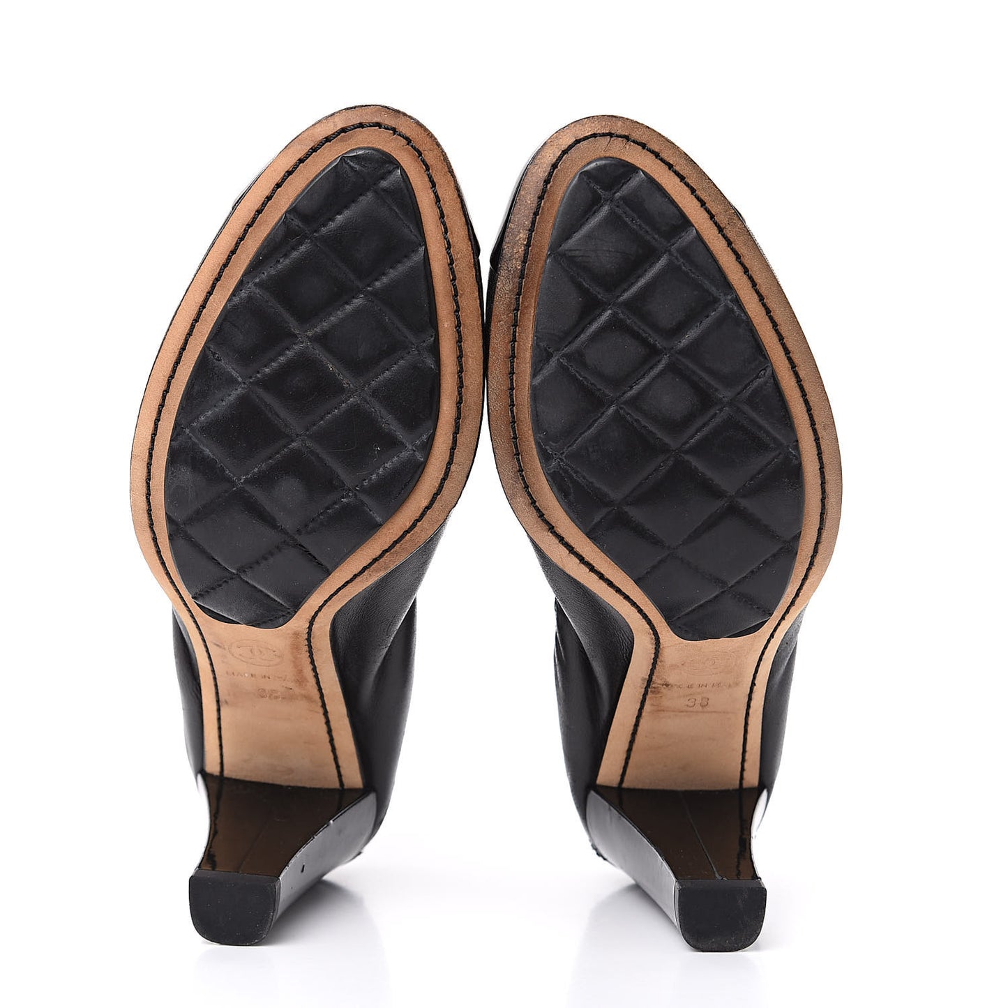 Lambskin Patent CC Elastic Pumps 38 Black