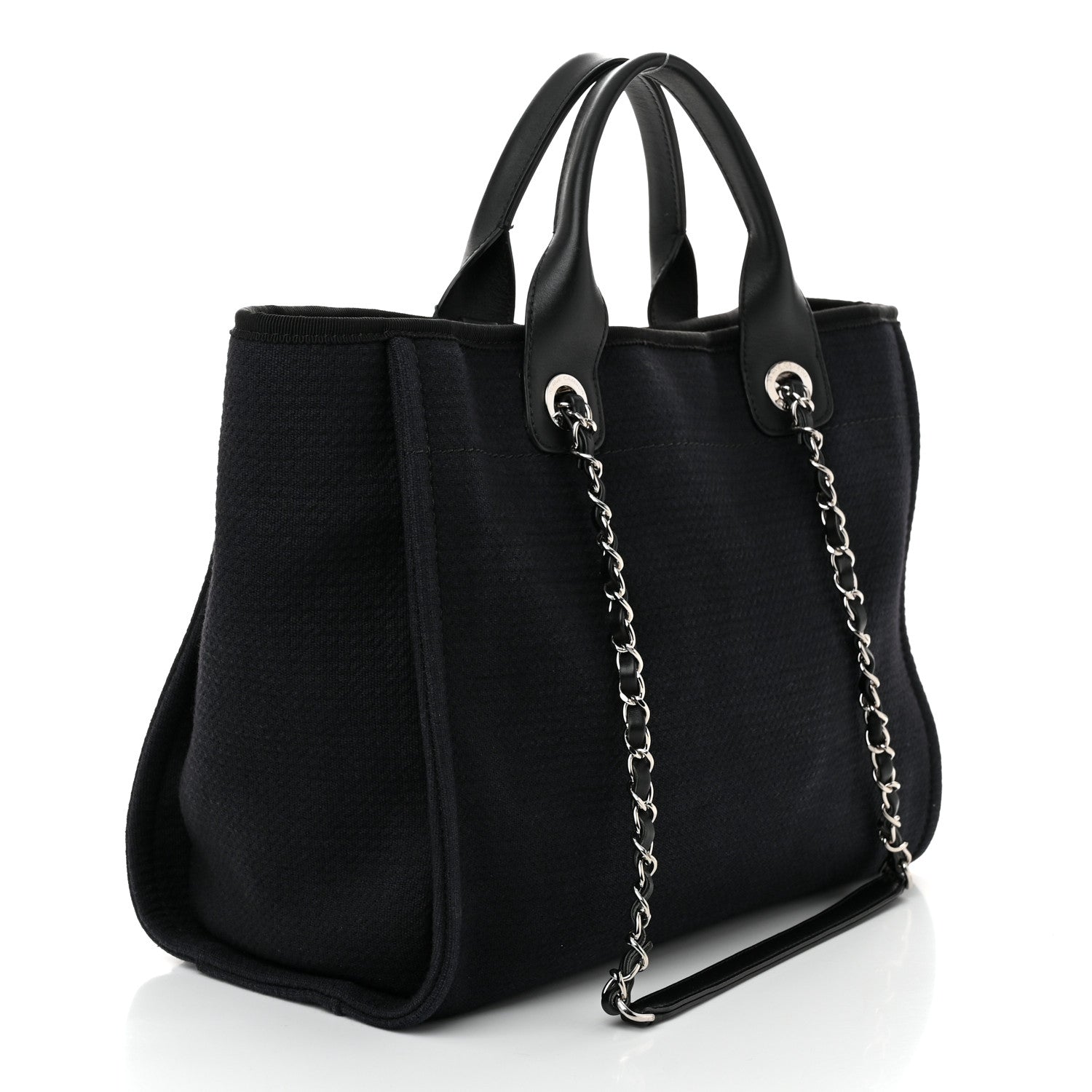 Chanel Mixed Fibers Small Deauville Tote Black 4 of 11