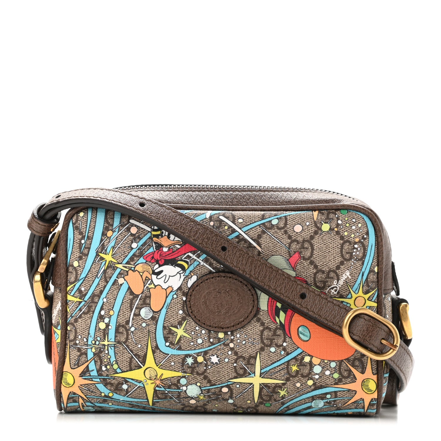 Gucci X DISNEY GG Supreme Monogram Donald Duck Interlocking G Shoulder Bag Beige Multicolor New Acero 1 of 10
