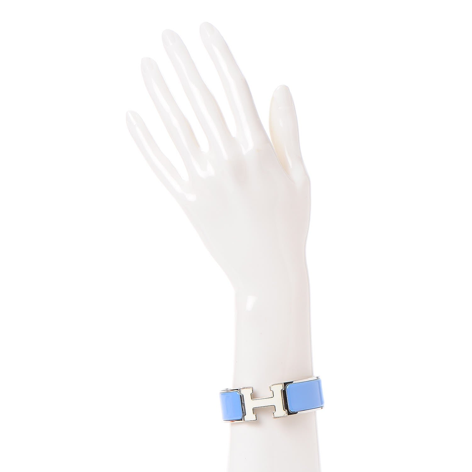 Hermes Enamel Wide Clic Clac H Bracelet PM Blanc Bleu Transat 2 of 6