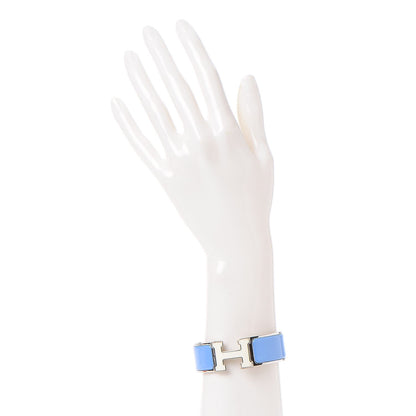 Hermes Enamel Wide Clic Clac H Bracelet PM Blanc Bleu Transat 2 of 6