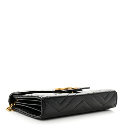 Gucci Calfskin Matelasse GG Marmont Chain Wallet Black 4 of 10