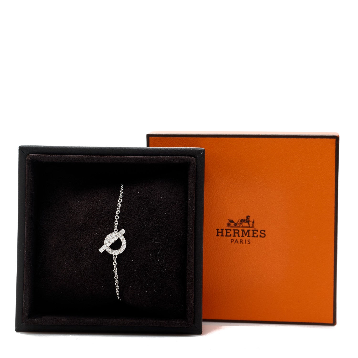 Hermes 18K White Gold Diamond Finesse Bracelet XS 4 of 4