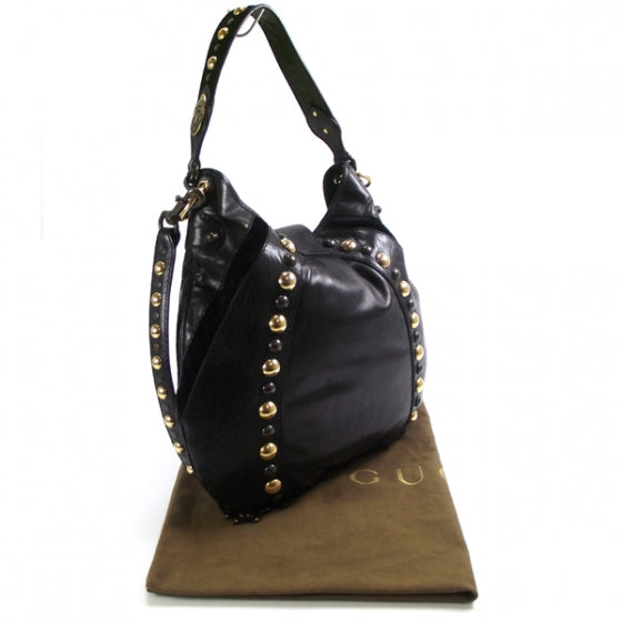 Gucci Leather Suede Fringe Babouska Hobo Black 3 of 10