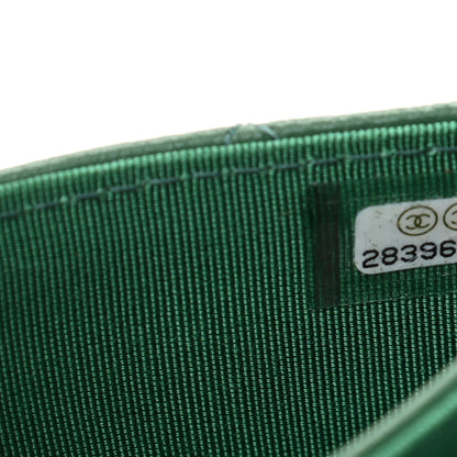 Chanel Lambskin Quilted Flap Card Holder Wallet Green 8 of 16