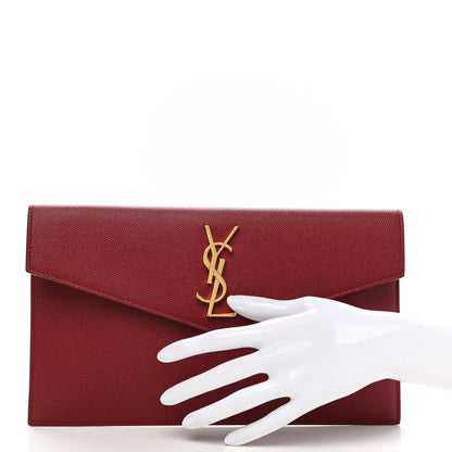 Saint Laurent Grain De Poudre Uptown Pouch Red 2 of 6