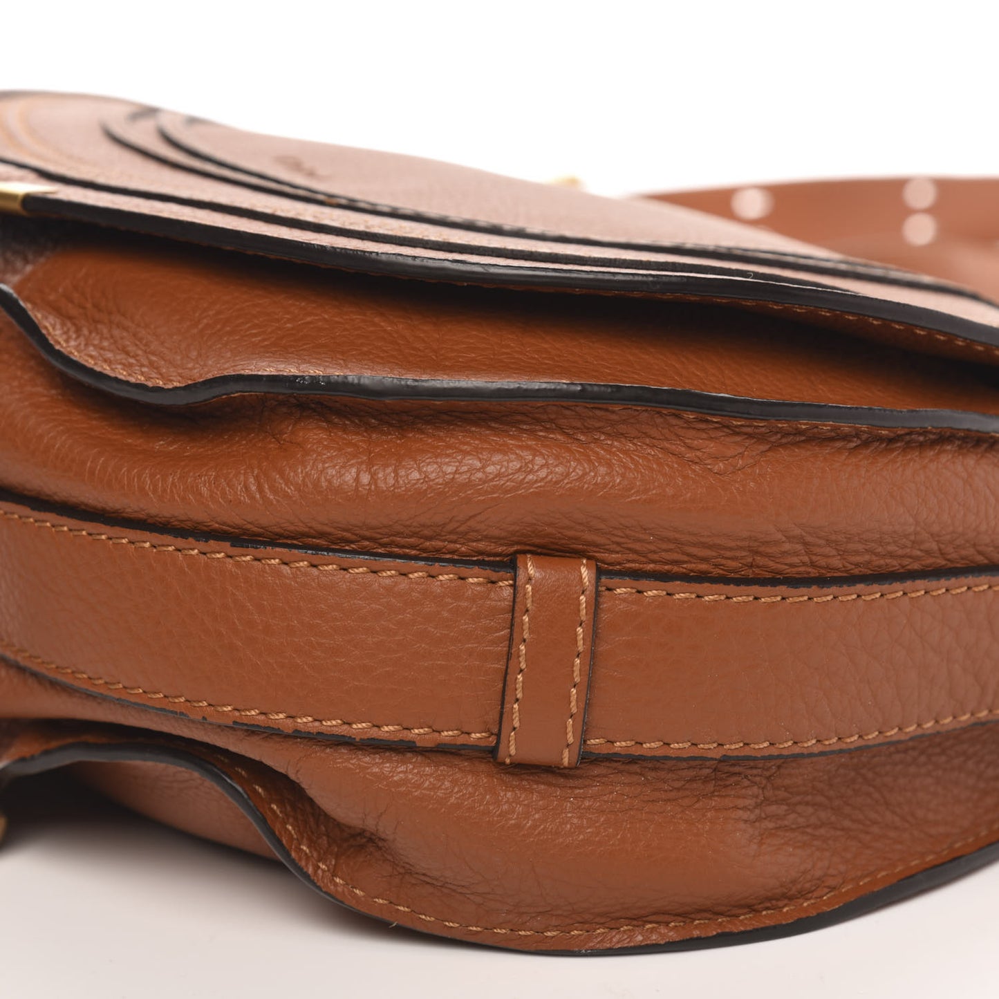 Calfskin Medium Marcie Round Crossbody Bag Tan