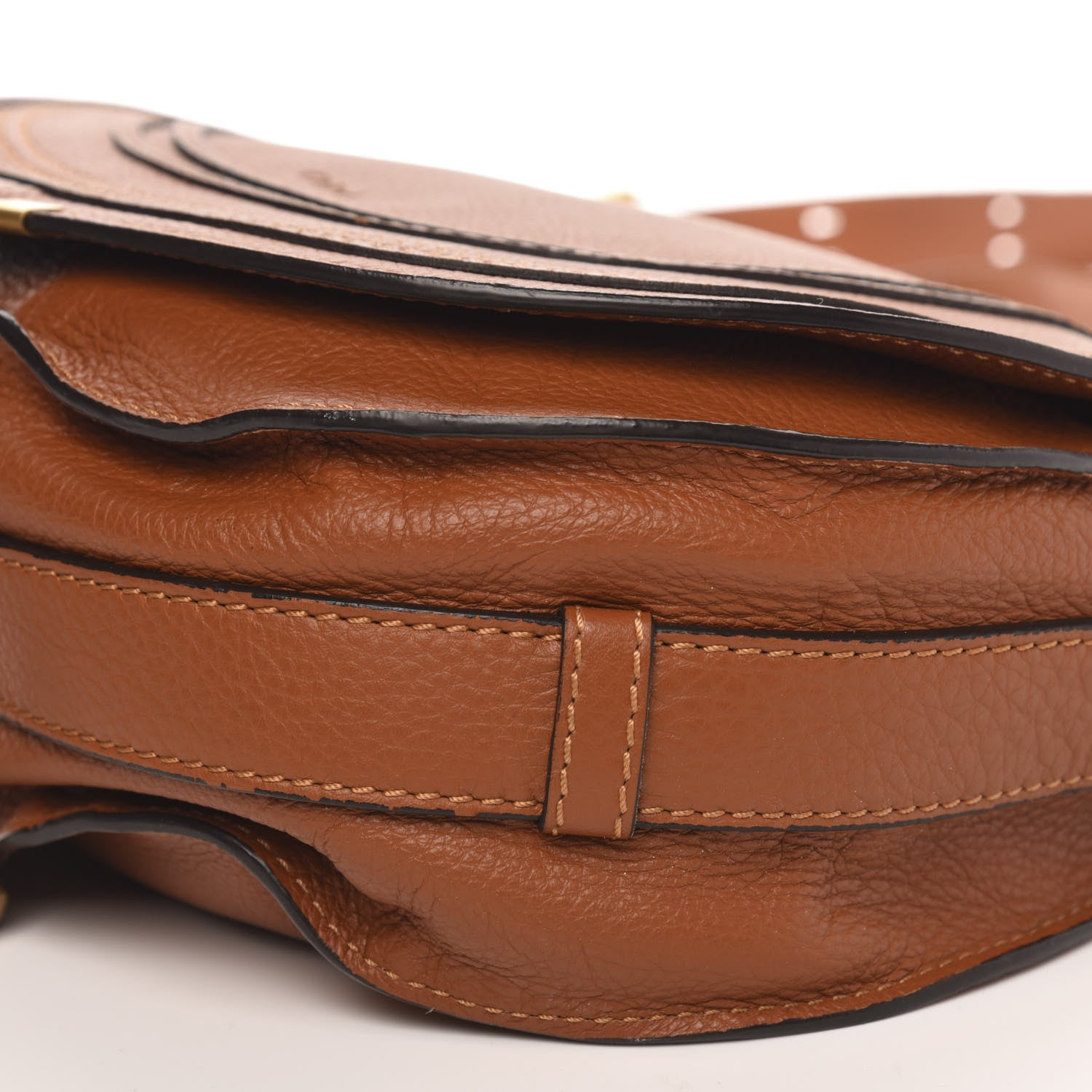 Chloe Calfskin Medium Marcie Round Crossbody Bag Tan 8 of 9