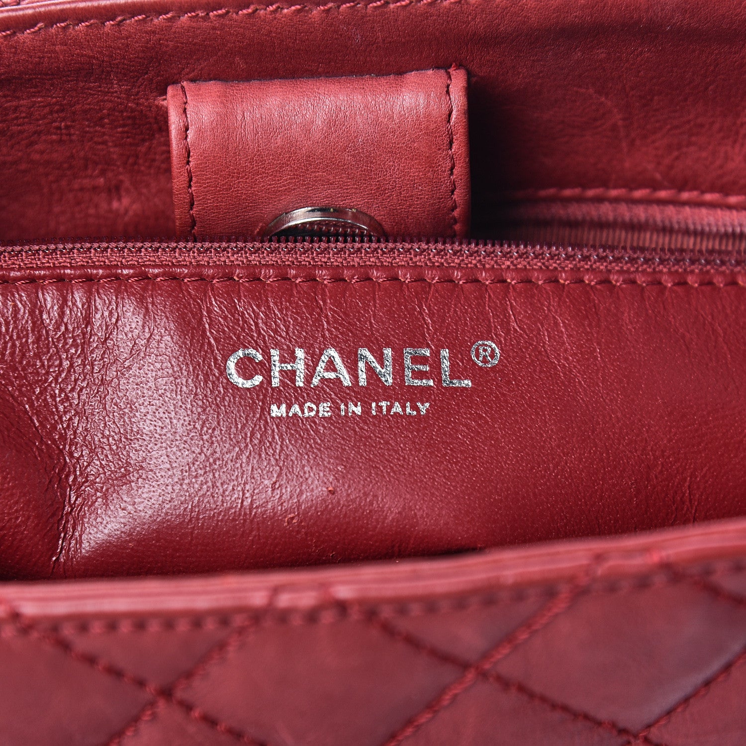 Chanel Calfskin Quilted Petit Shopping Tote PST Dark Red 6 of 14