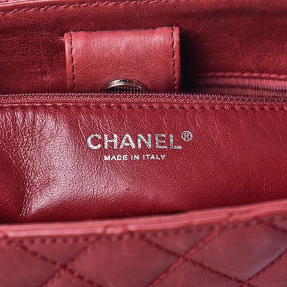 Chanel Calfskin Quilted Petit Shopping Tote PST Dark Red 6 of 14