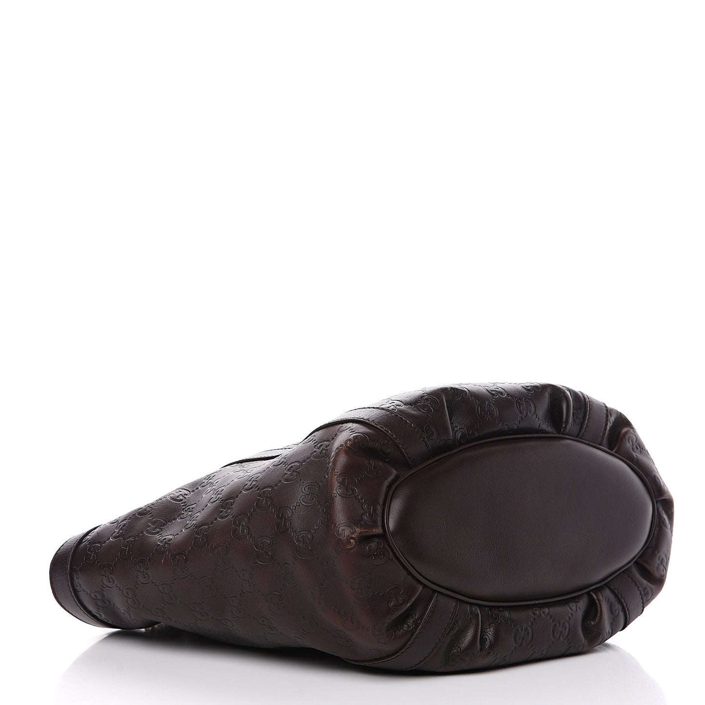 Guccissima Medium D Gold Tote Dark Brown
