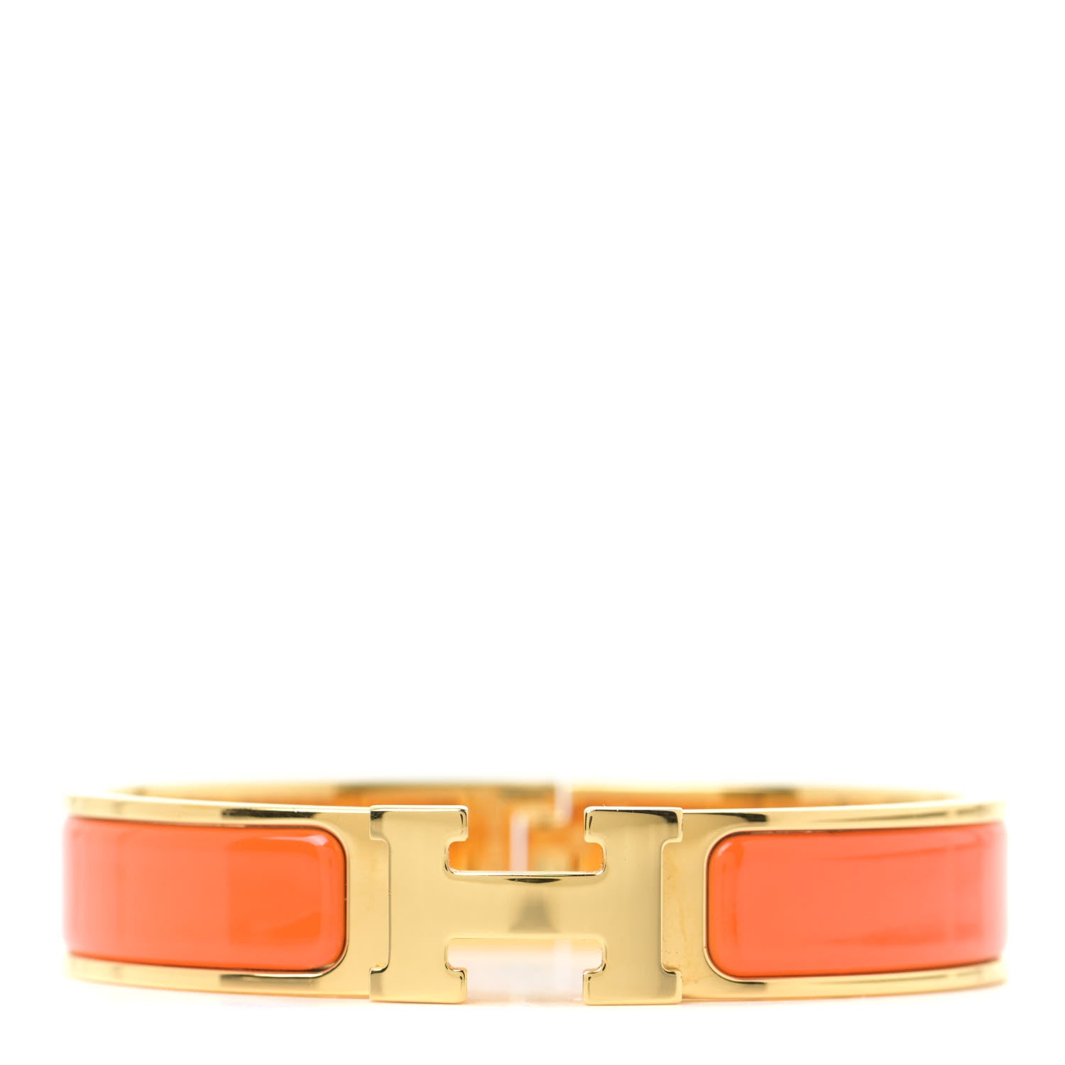 Hermes Enamel Narrow Clic Clac H Bracelet PM Orange 1 of 4