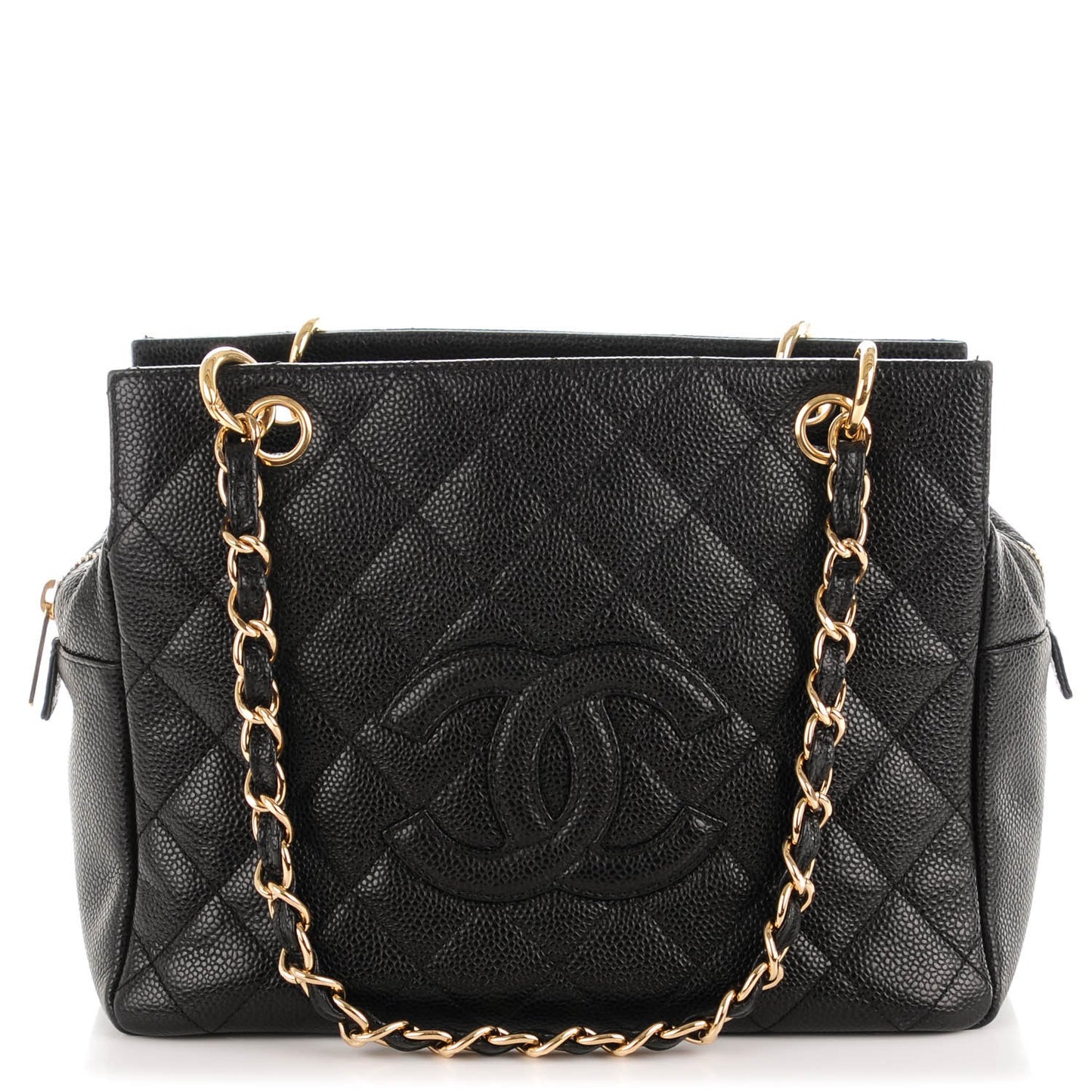 Caviar Quilted Petit Timeless Tote PTT Black