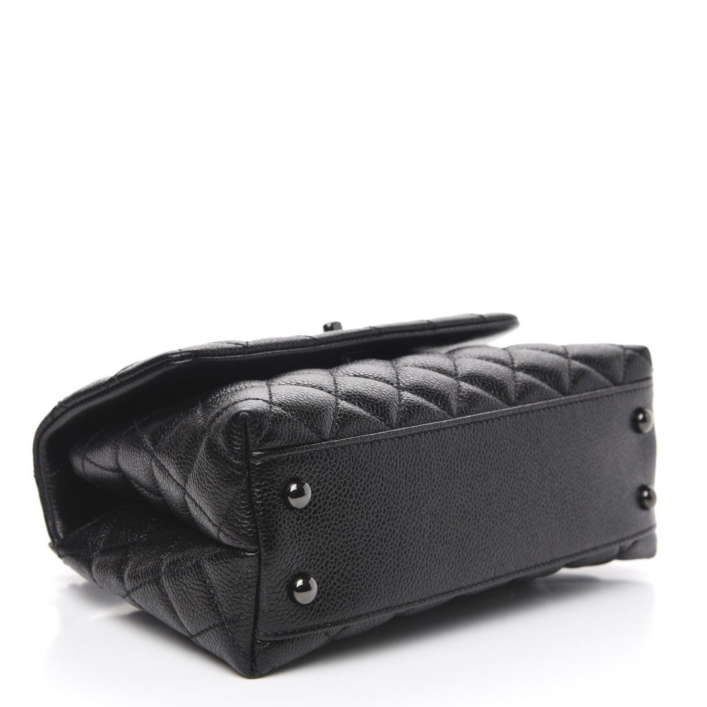 Caviar Quilted Mini Coco Handle Flap So Black