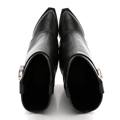Givenchy Aged Calfskin Cowboy Shark Lock Ankle Boots  36 Black 2 of 8