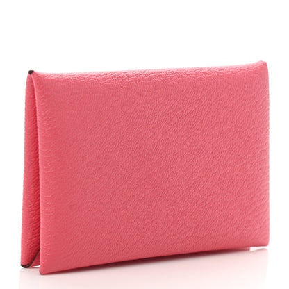 Hermes Chevre Mysore Calvi Card Case Rose Lipstick 3 of 7