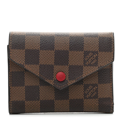 Louis Vuitton Damier Ebene Victorine Wallet Red 1 of 7