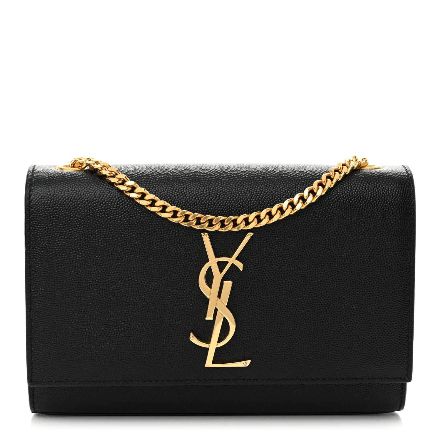 Saint Laurent Grain De Poudre Small Monogram Kate Satchel Black 1 of 10