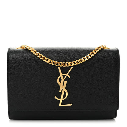 Saint Laurent Grain De Poudre Small Monogram Kate Satchel Black 1 of 10