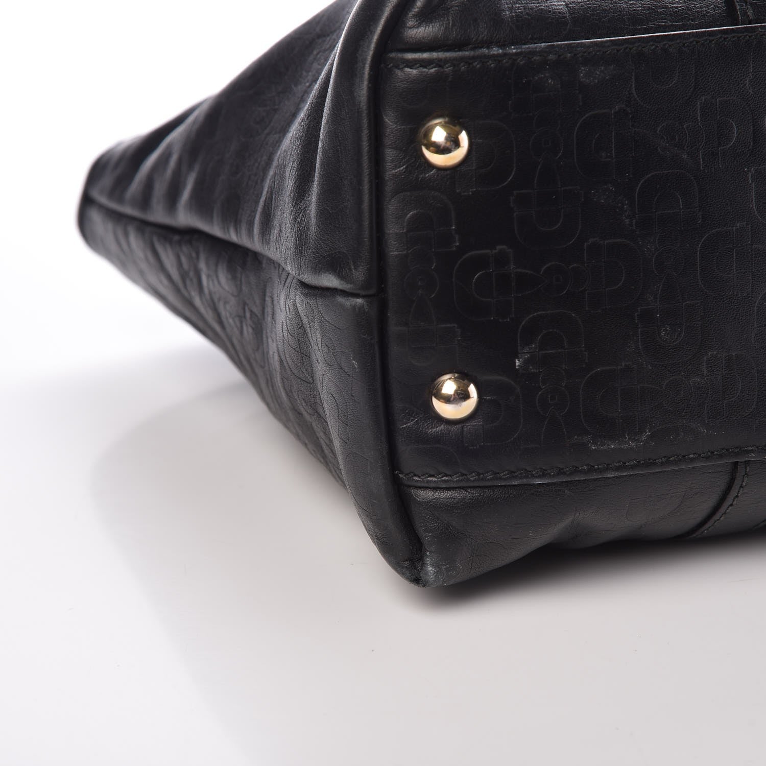Gucci Calfskin Horsebit Embossed Joy Tote Black 11 of 17