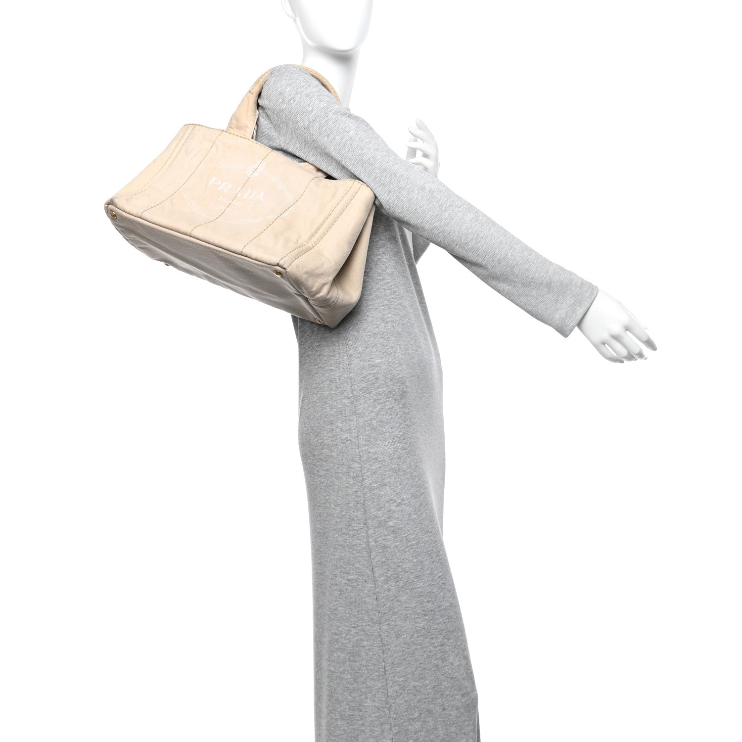 Prada Canapa Logo Tote Beige 2 of 14