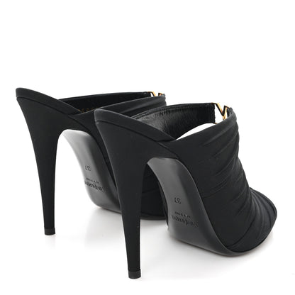 Saint Laurent Crepe Satin Crystal Emilie 110 Sandals 37 Black 5 of 10