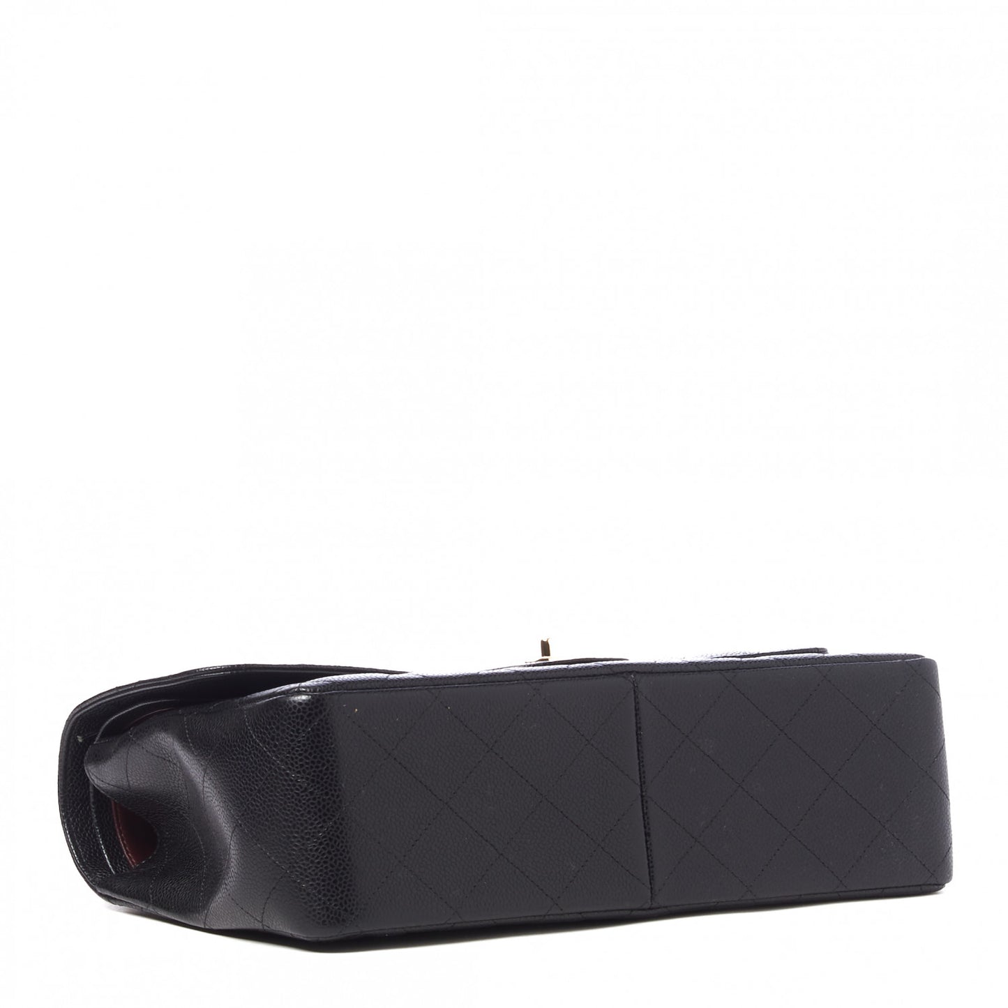 Caviar Quilted Jumbo Double Flap Black