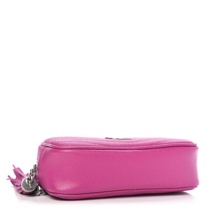 Saint Laurent Grain De Poudre Matelasse Monogram Mini Lou Camera Bag Bright Pink 4 of 10