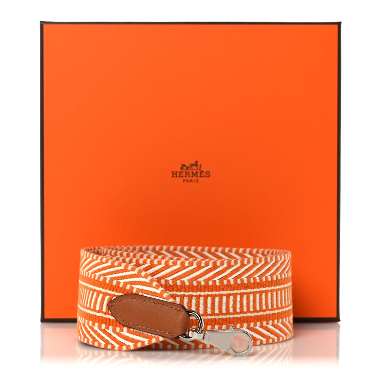 Hermes Toile Swift 50mm Sangle Cavale Shoulder Strap Ecru Abricot 5 of 5