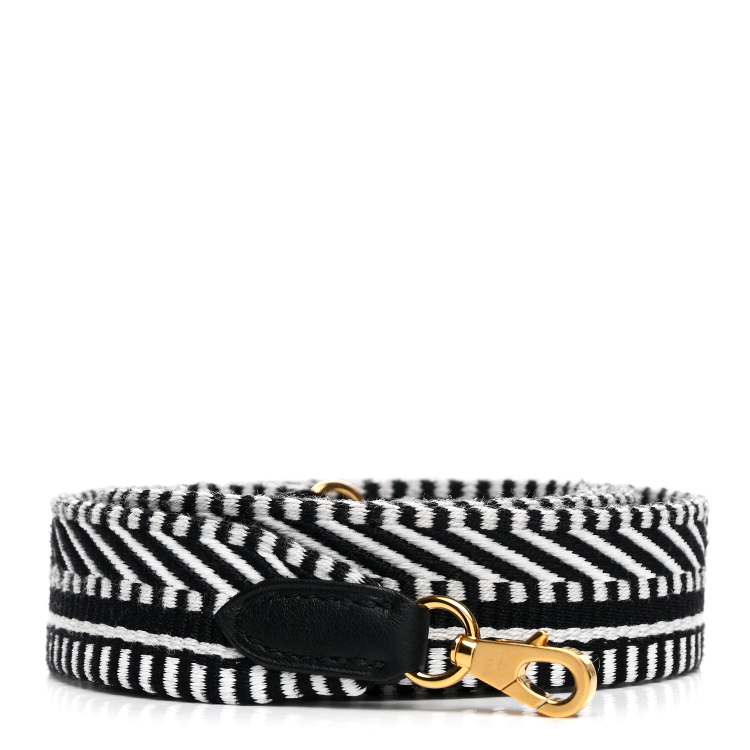 Hermes Toile Swift 25mm Sangle Cavale Shoulder Strap Black Ecru 1 of 5