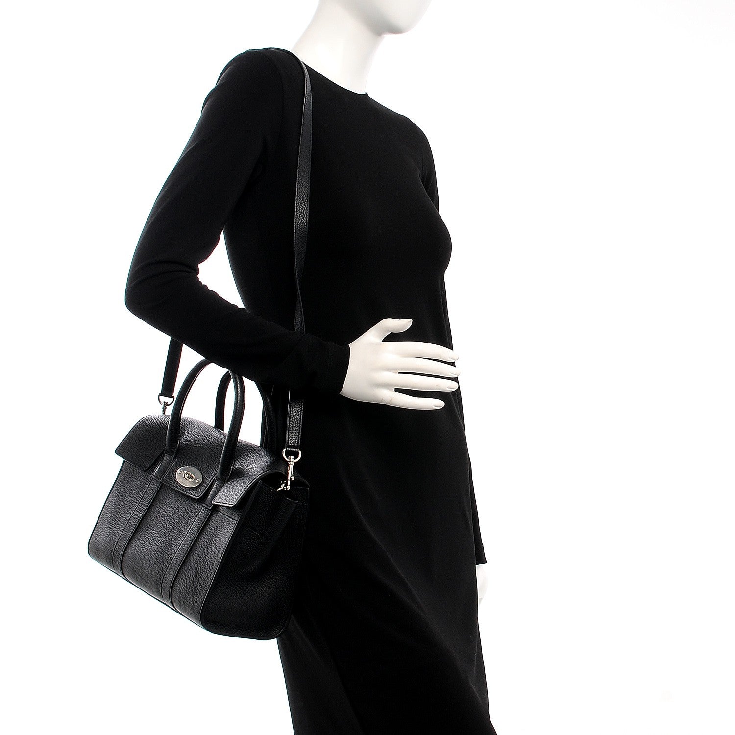 Mulberry Natural Grain Leather Small New Bayswater Black 2 of 6