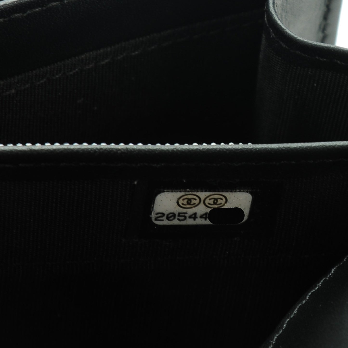 Patent Calfskin Quilted Boy Wallet on Removable Chain Black