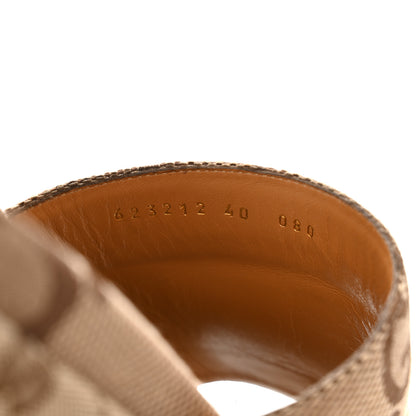 Gucci Monogram Maxi GG Angelina Platform 55mm Slide Sandals 40 Camel Ebony 8 of 9