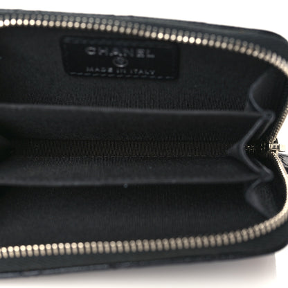 Chanel Caviar Quilted Diamond CC Zip Around Coin Purse Black 5 of 9