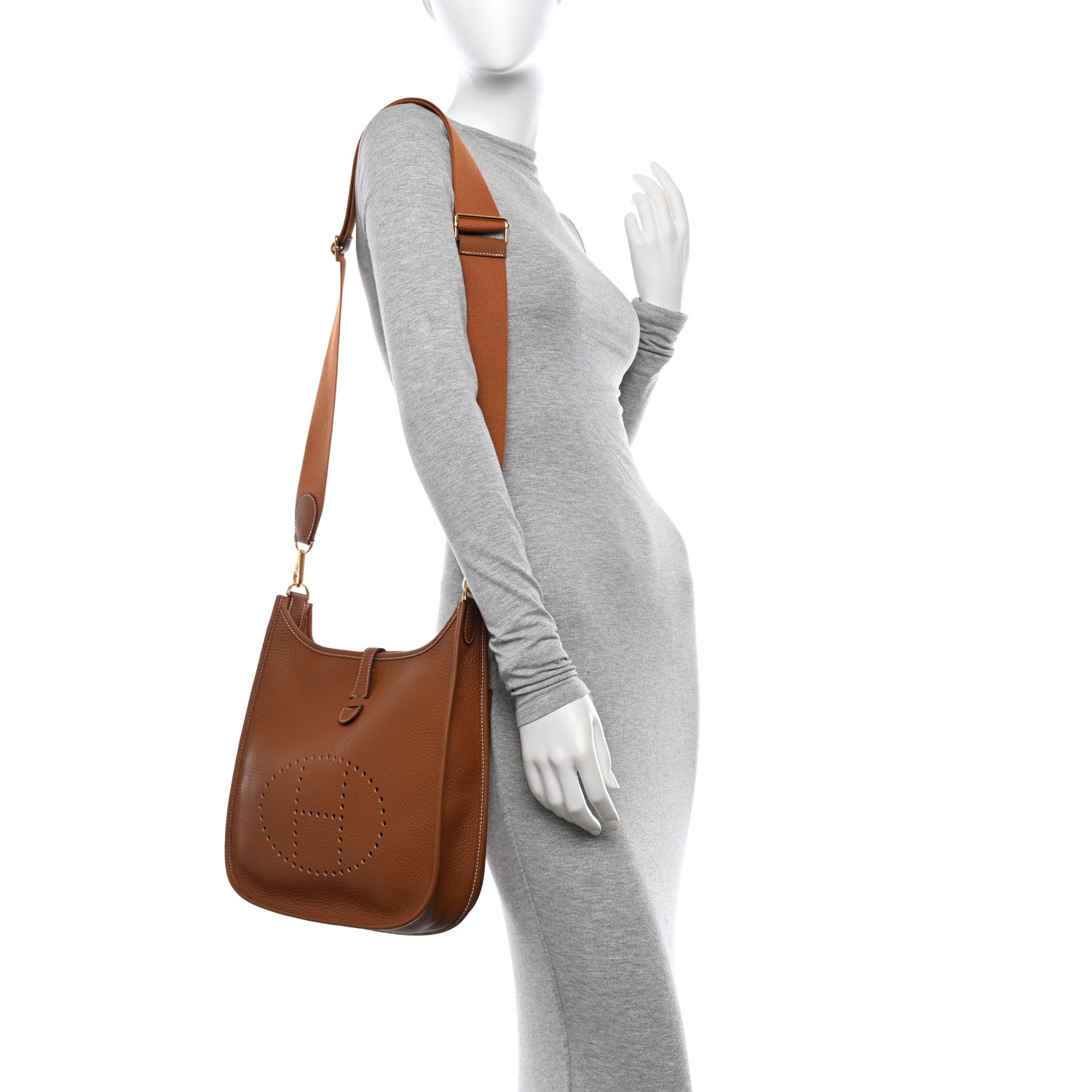 Hermes Taurillon Clemence Evelyne III PM Gold 2 of 14